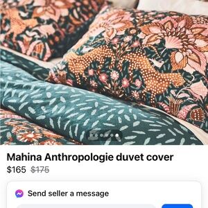 Anthropologie Mahina Duvet Cover - Teal and Pink
